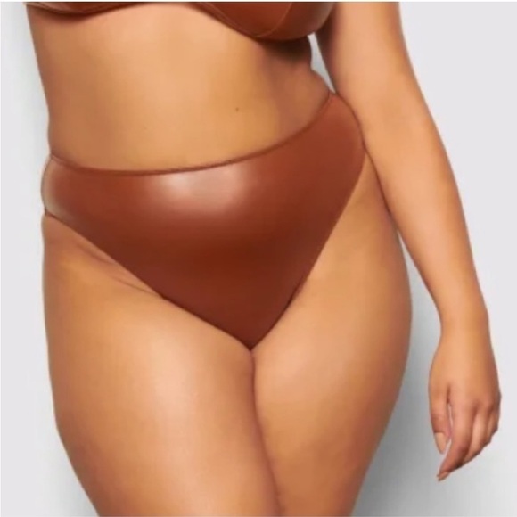 NWT SKIMS Wet Jersey High Waist Briefs in Copper - Picture 1 of 6